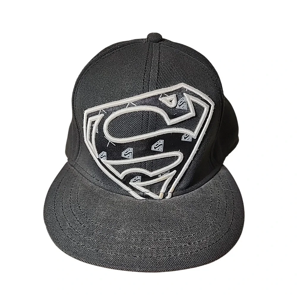 Superman‎ Logo Black Baseball Cap Hat DC Comics Superhero Graphic Adult